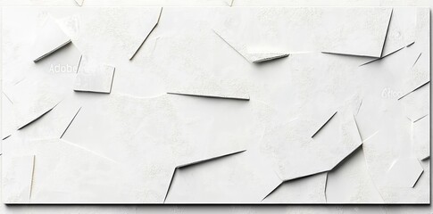 Poster - Randomly shifted white polygonal prism structure pattern background wallpaper banner