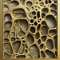 Poster - A seamless luxury golden pattern featuring interlocking circles on a white background