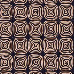Poster - Geometric modern pattern with a repeating thin linear square diamond and rectangle, ideal for fabric wallpaper. Displayed on a swatches panel