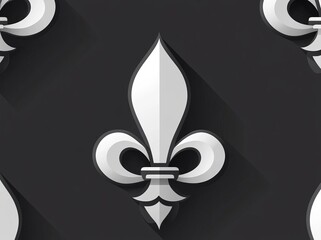 Poster - Geometric flower design. Continuous modern backdrop. White and grey detailing. Ideal for fabric, wallpaper, and packaging. Decorative print