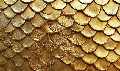 Wall Mural - Golden Scaled Texture Background Image