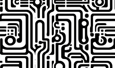 Poster - A black and white geo fabric print integrated with a geometric seamless pattern, enhanced by a seamless overlay texture and a modern illustration
