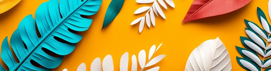 Poster - Seamless artwork with abstract representations of flowers and oranges