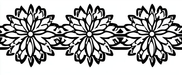 Poster - An Islamic geometric pattern depicted in 2D CAD. Islamic art frequently utilizes repeated geometric motifs. The design is executed in black and white