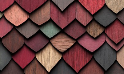 Poster - Diamond design in red with minimal surface textures