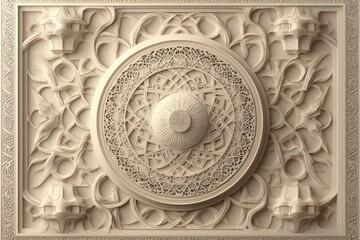 Poster - Arabian style modern illustration featuring a seamless 3D Ramadan Islamic pattern