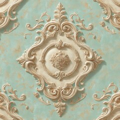 Wall Mural - A romantic texture background featuring a vintage seamless flower pattern, created with generative AI