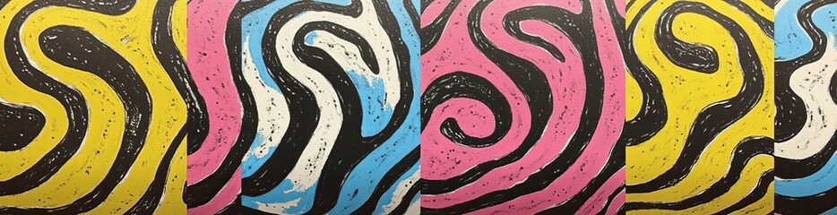 Poster - Trendy background collection with creative line drawing