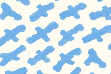 Poster - matisse-style blue line pattern, organic shapes in a modern aesthetic, seamless background, modern abstract botanical flower collection, blobs representing abstract nature leaves