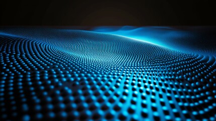 Poster - An abstract halftone pattern in modern design, composed of light blue dots in circular formations, suitable for wallpaper or digital art