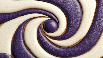 Poster - A futuristic and elegant wallpaper design with wavy pastel pink and purple accents