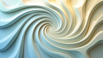 Poster - White backdrop with abstract wave design. Creative architectural idea
