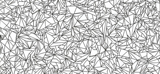 Fototapete - Triangular seamless thin linear pattern. Abstract geometric low poly background. Stylish fractal texture