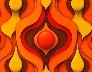 Poster - Modern illustration featuring a seamless abstract Vintage background in sixties hippie style, drawing inspiration from the retro patterns of the 50s, 60s, 70s