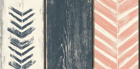 Aufkleber - Elegant rectangles overlapping in a striped geometric pattern on a soft pastel pink background