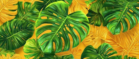 Poster - Fashionable template for design, featuring a modern hand-drawn plant abstract print with a creative collage and seamless pattern