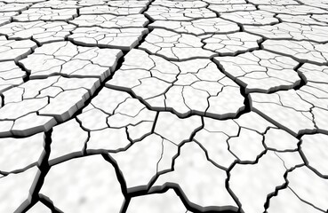 Poster - Dry cracked earth surface. Fissures, cracks show damage, destruction. Abstract pattern. Isolated, transparent background. Design element. Graphic abstract background. Texture design for many