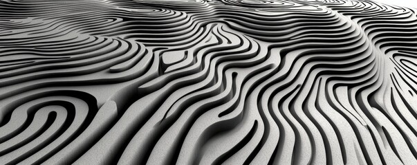 Poster - On a bright backdrop, a 3D white geometric abstract background with wave patterns is overlaid, forming a minimalist modern cutout design suitable for banner, flyer, card, or brochure cover use