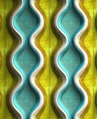 Poster - A retro-themed modern abstract pattern featuring colorful seamless geometrics