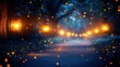 © Sri - Enchanted Forest Path at Night with Glowing Lanterns and Sparkling Lights