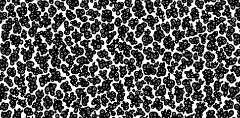 Poster - Geometric black and white seamless pattern. In the vein of Hipster Memphis design