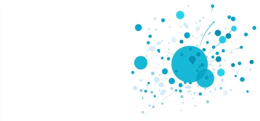 Poster - Futureuristic big data illustrated in a blue geometric circle pattern with texture on a white background