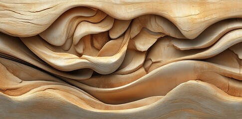 Aufkleber - A 3D white seamless wave design, enhanced with light and shadow, is used as a wall decorative panel