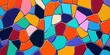 © Anna - This artwork features an intricate abstract mosaic pattern filled with vibrant and contrasting colors, presenting irregular shapes. The design offers a clean, modern aesthetic with ample copy space