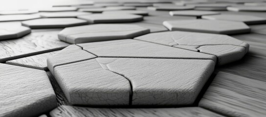 Poster - Geometric texture design with a seamless background of 3D white and grey square patterns. Modern illustration