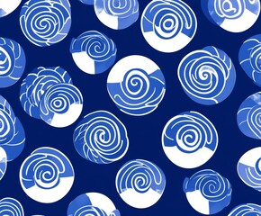 Poster - Abstract blue and white Greek key design in a seamless modern graphic wallpaper