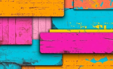 Poster - A background pattern of colorful diamonds with faint textures
