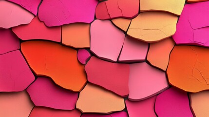 Peach tiles seamlessly arranged to create a polished wall. Accompanied by a futuristic Arabesque background made of 3D blocks. 3D Render