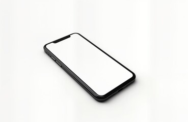 Aufkleber - Modern smartphone isolated on plain white background. Blank screen highlights versatile tech device. Empty display suggests countless possibilities for applications, services. Mobile phone convenient
