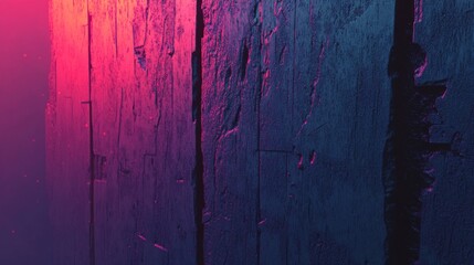Poster - The design consists of an abstract black background with a pink wave having a gradient and small floating particles. 3D. Acts as background, wallpaper, and pattern