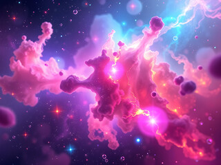 Sticker - colorful galaxy, space background