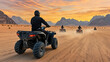 © kaliel - Driver on an ATV crossing a vast desert landscape