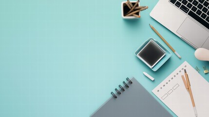 Poster - Blank desk calendar layout with a modern aesthetic, placed on a clean workspace background.