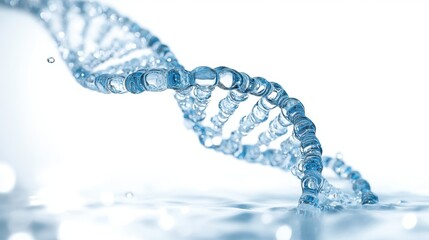 Poster - Close up view of a dna double helix structure with blue and green highlights against a black background