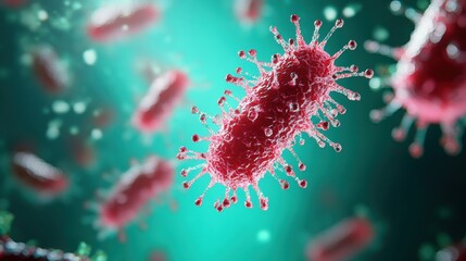 Poster - a colorful depiction of bacteria, showcasing their intricate structures against a vibrant background