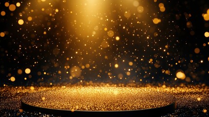 Poster - Gold plate illuminated by soft light creating a warm and inviting atmosphere