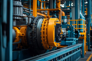 Poster - industrial machinery with vibrant colors and intricate details showcases advanced technology