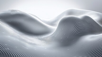 Poster - Abstract grayscale undulating landscape.