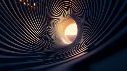 Poster - Abstract dark swirling tunnel with light at end.