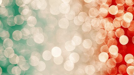 Poster - Soft Bokeh Background with Green, Cream, and Red Color Blends Ideal for Celebratory Themes and Designs