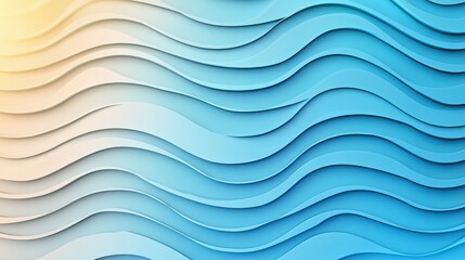 Poster - Gentle Waves of Blue and Cream, Abstract Background Design for Modern Art or Digital Presentation