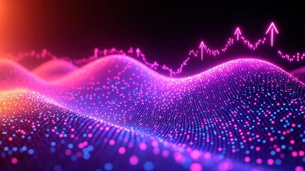 Poster - Abstract Data Visualization of Financial Growth and Market Trends