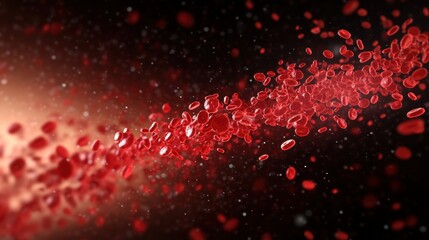 Poster - Red blood cells in a microscope view showing structure and shape in a blood sample on a slide