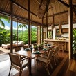 © Gisel - Tropical Dining Room With Lush Greenery Views