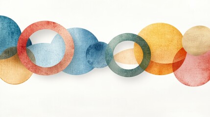Poster - Colorful Abstract Circles and Shapes on Light Background for Modern Art and Design Projects