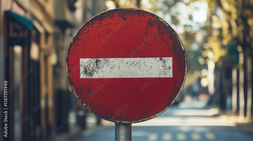 Rusty No Entry Sign Board Red Circle Stock Photo | Adobe Stock